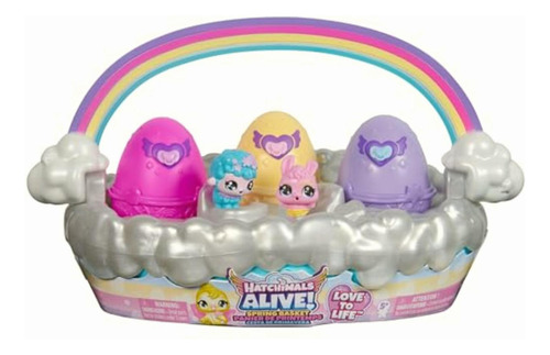 Hatchimals Alive, Canasta De Primavera Con 6 Minifiguras, 3