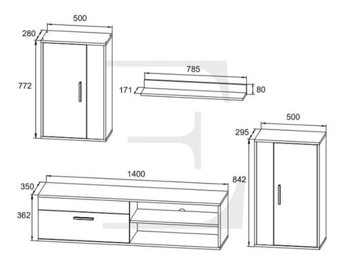 Imagen 4 de 4 de Mueble Rack Panel Tv Organizador Conjunto Ecom