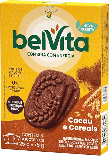 Biscoito Belvita Mondelez Integral Cacau E Cereais 75g
