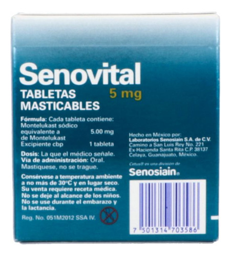 Senovital 5 Mg Caja Con 30 Tabletas Masticables