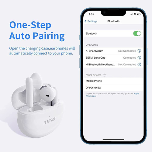 Betmi - Audífonos Inalámbricos Verdaderos - Auriculares Intr