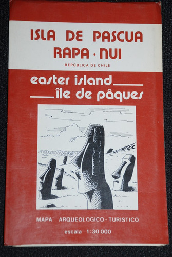 Isla De Pascua Rapa Nui. Mapa Arqueológico Turístico 1985
