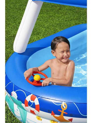 Alberca Inflable Infantil Con Techo 282l Bestway 54370 Azul Marino