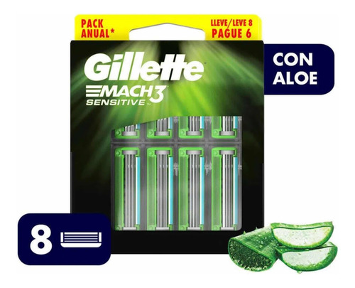 Cuchillas De Afeitar Gillette Mach - Unidad a $1016