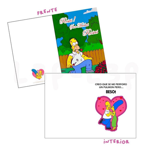 Tarjeta San Valentin Simpsons - Rosas Son Muchas Rosas - 