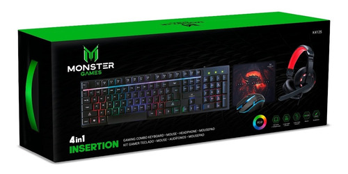 Imagen 4 de 4 de Kit Gamer Monster 4 En 1 Rgb Insertion K4125 - Revogames