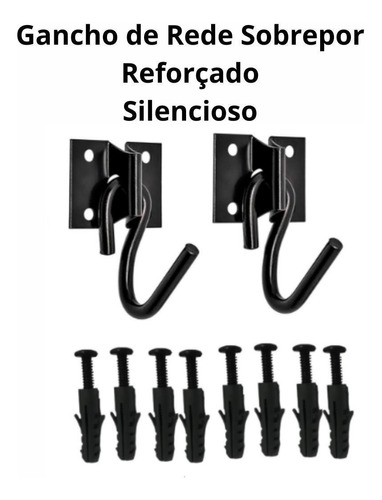 Gancho De Rede, Tipo Armador, Silencioso, Reforçado, Preto