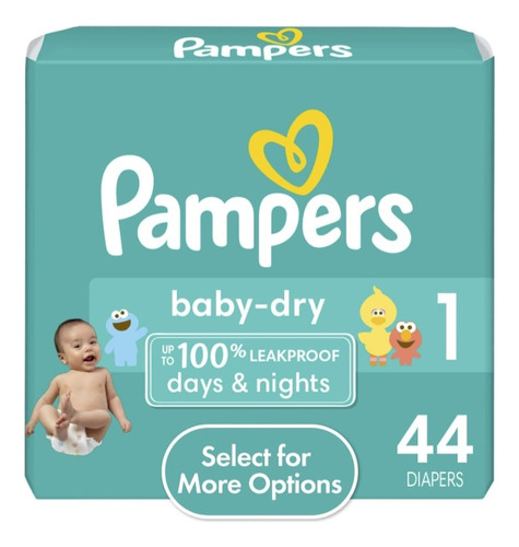 Pañales Pampers 44 Pz, Etapa 1 Americano