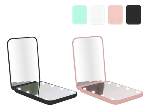 Espejo Compacto De Milishow, Espejo De Bolsillo Led De De De