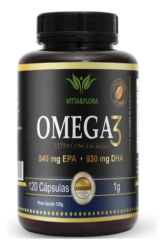 Omega 3 Ultra Concentrado Vitta & Flora 120 Capsulas Sem Sabor
