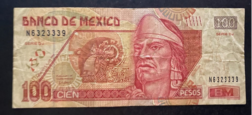 100 Pesos 2004 Nezahualcóyotl Familia D1 Banda Iridisc. Vf