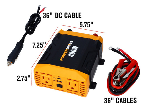 Inversor De Corriente De 400 Vatios Powerdrive