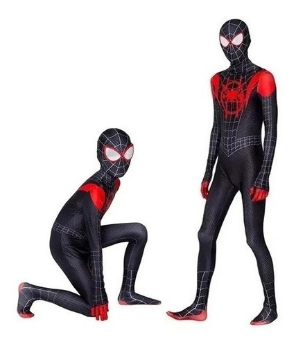 Disfraz De Spiderman Miles Morales Cosplay Niños Adultos