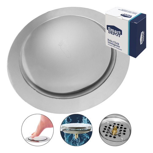 Ralo Cromado 15x15 Redondo Click Inteligente