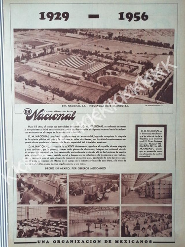 Cartel De D.m. Nacional. Industrias Ruiz Galindo S.a 1956 Y