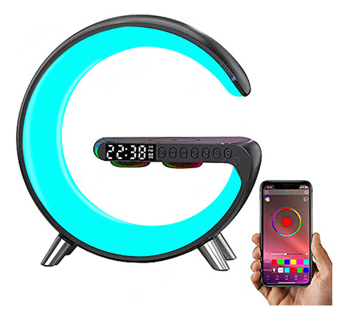 Bocina Bluetooth Cargador Inalámbrico Lampara Mesa Reloj