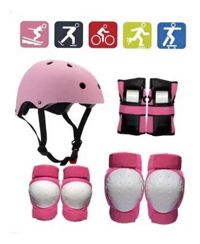 Set Protecciones Casco Bicicleta Skate Scooter Patine M