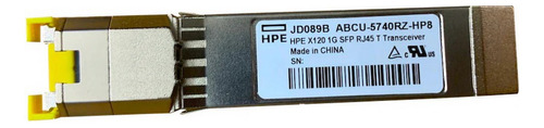 Transceiver Hpe X120 1g Sfp Rj45 100mt Cat5e/6 P/n Jd089b