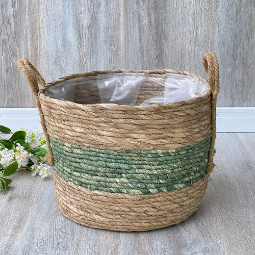 Canasto Cesto Yute Natural Ubiraci Alto 27cm X Ø 34cm