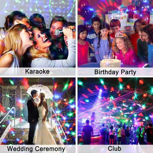 Colorida Bola Giratoria Dj Crystal Rgb Party Disco Led