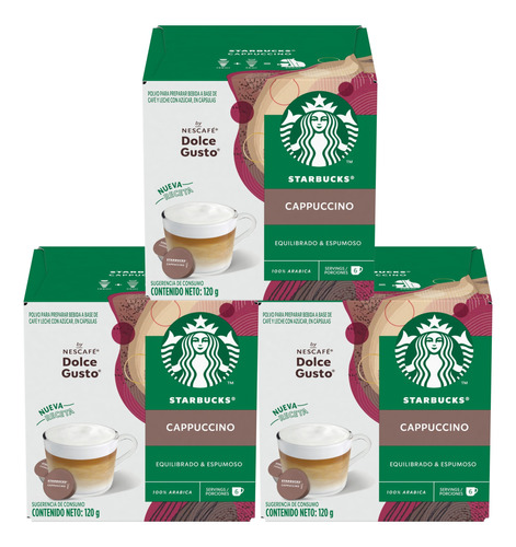 Cápsulas De Café Starbucks Cappuccino X3 Cajas