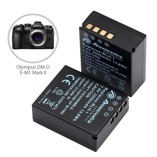 2pack Blh-1 2000mah Li-ion Batería Para Olympus Om-d E-m1 Ma