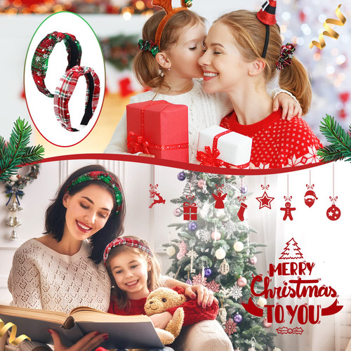 4 Diademas De Copos De Nieve Cuadros De Navidad 4 Gomas Para