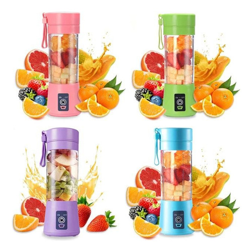 Mini Liquidificador Portátil Shake Suco Juice Cup + Cabo Usb Cor Violeta 110v/220v