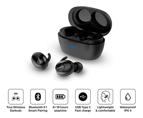Audifonos Bluetooth Tws Philips Tat3215 C/ 24 Hrs De Batería