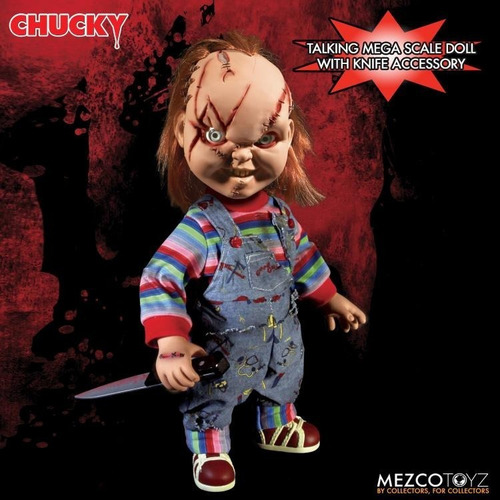 Chucky Scarred Mega Scale Mezco Child's Play Habla Frases