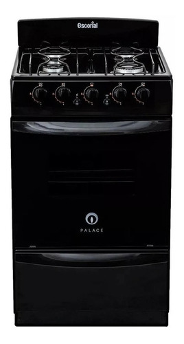 Cocina Escorial Palace LX S2 gas natural 4 hornallas  negra 220V puerta con visor