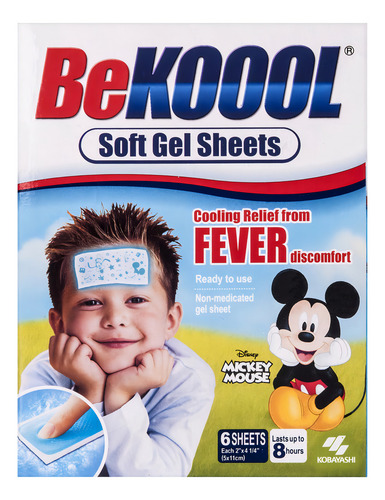 Adesivos De Gel Bekool P/ Alívio Da Febre C /6 Adesivos Eua