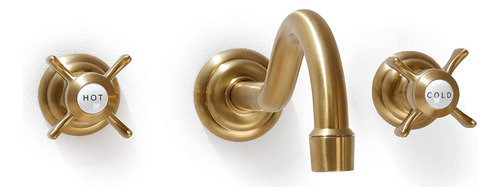 Llave Antigua Grifo De Pared Dorado Vintage Baño Duradero