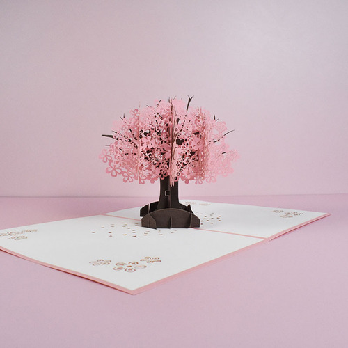 Imagem 7 de 8 de Flor De Cerejeira 3d Up Cartões De Aniversário Para O