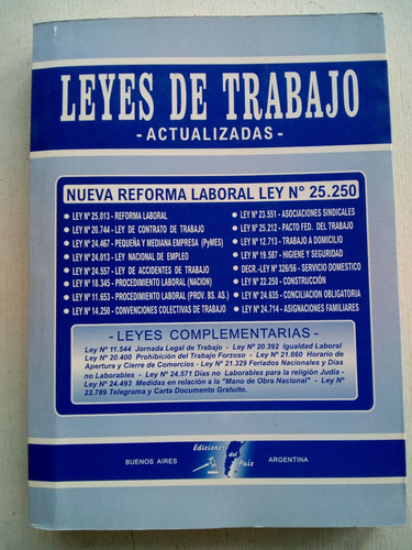 Leyes Del Trabajo Actualizadas - Ediciones Del País (usado)