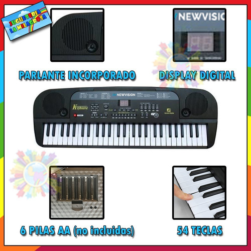 Imagen 5 de 8 de Teclado Musical Organo Piano 54 Teclas Con Microfono Ritmos