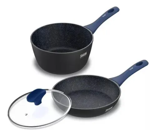 Panelas Polishop Ichef Home Sauce + Saute + Tampa 20cm Azul