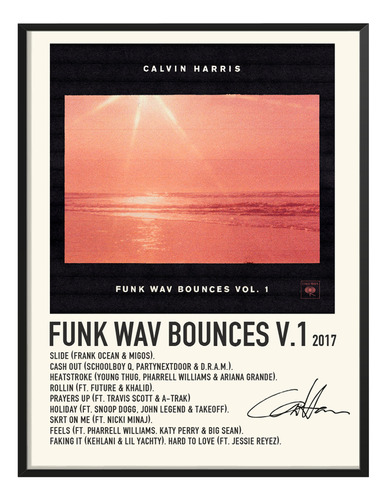 Poster Calvin Harris Album Tracklist Funk Wav Bounces1 45x30