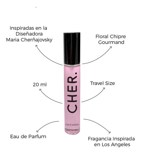 Imagen 4 de 6 de Set Perfume Mujer Cher Dieciocho 100 Ml Edp + Talla 20 Ml
