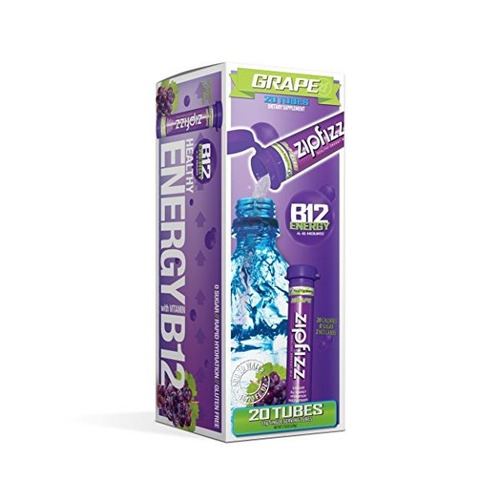 Zipfizz EnergĂa Saludable Mezcla De La Bebida, Uva, 20 Conde