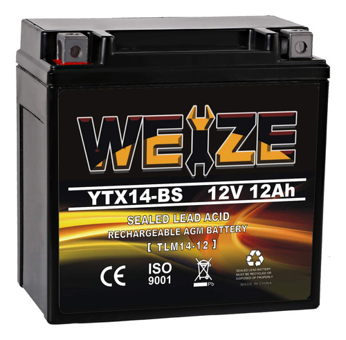 Weize Ytx14 Bs - Bateria De Alto Rendimiento Para Cuatrimoto