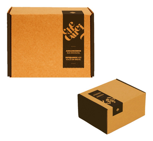 Kit 15 Caixa Papelão Envio Correio Cheguei 2 Preto 19x15x10