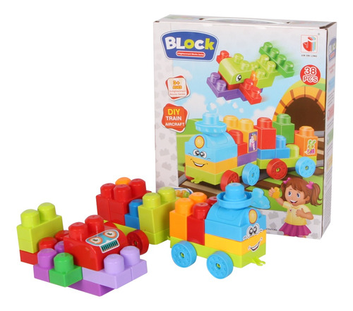 Bloques Encastre Tren 28 Piezas Armar Blocks