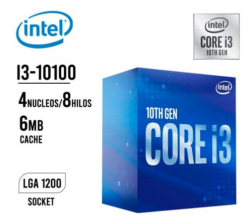 Procesador Intel I3 10100 3.6ghz 6mb Cache Socket 1200 Box
