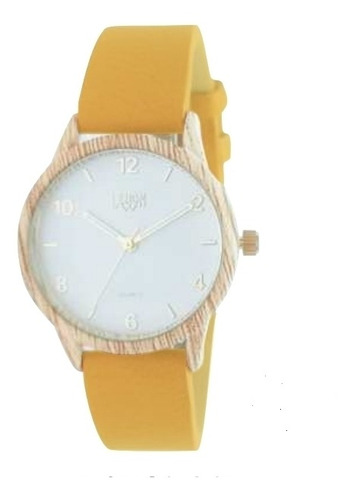 Reloj Mujer Lemon Malla Pu Color Mostaza Modelo L1546-26