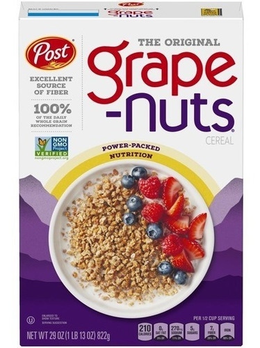 Cereal Grape Nuts Alta Fibra Bajo En Grasas 822 Gr