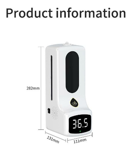 Imagen 2 de 4 de Termometro Dispensador Infrarrojo Digital Jabon Alcohol Gel