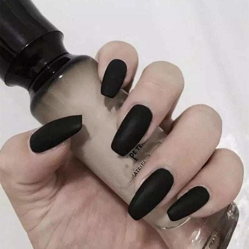Umillars Juego De 24 Uñas Postizas De Gel Mate De Color Puro