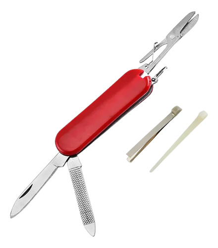 Mini Canivete Chaveiro 6cm 5 Funções Faca Tesoura Pinça Lima