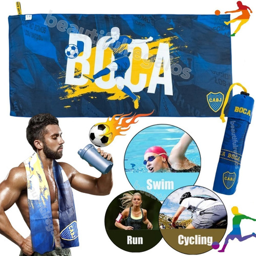 Imagen 1 de 1 de Toallon Boca Juniors Oficial Secado Rapido Grande Microfibra